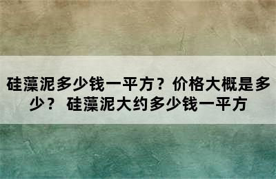 硅藻泥多少钱一平方？价格大概是多少？ 硅藻泥大约多少钱一平方